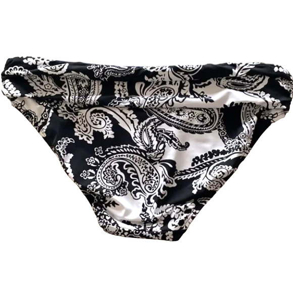 Ralph Lauren GRAPHIC PAISLEY Black & White Hipster Bikini Swim Bottom 16 NWT - Picture 3 of 3